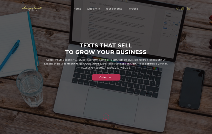 Сайт-визитка для копирайтера