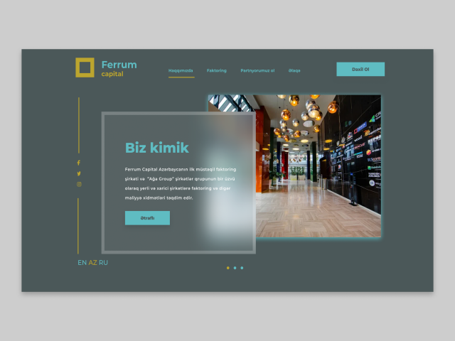 Ferrum Capitals first page (concept)
