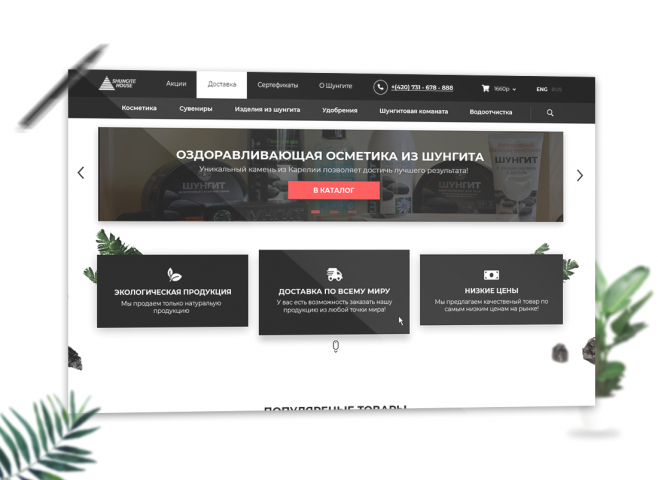 Дизайн интернет магазина Shungitehouse