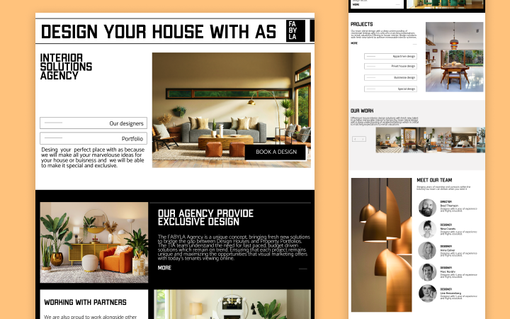 Сайт для агентства интерьера