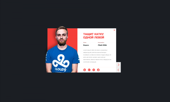 Киберспорт. Страница команды