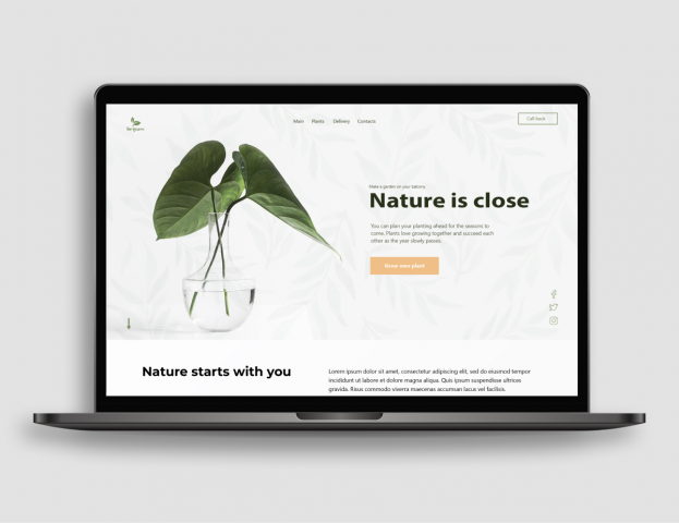 Landing page "Nature is close"