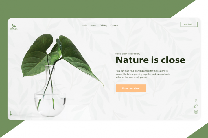 Landing page "Nature is close"