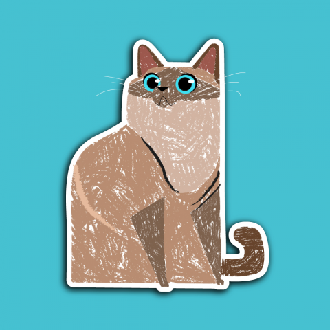 Стикер котенок