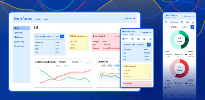 Home finance dashboard