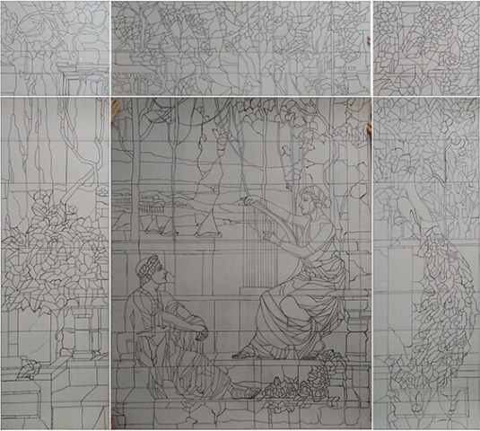 Эскиз витража тиффани в натуральную величину