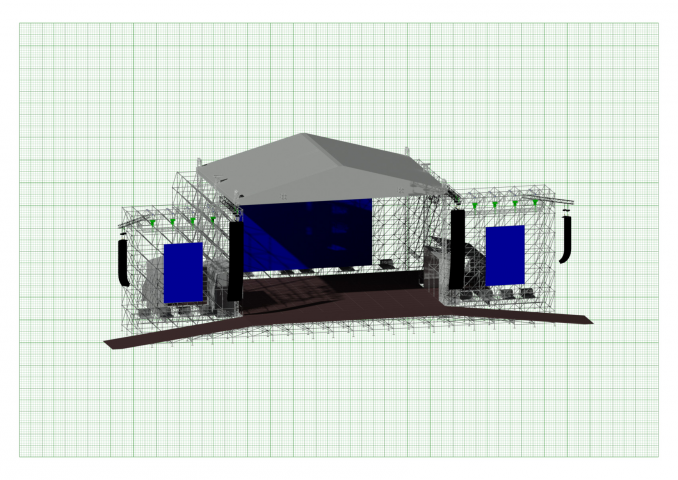 Сценический комплекс ST 20x16 c стенками под экраны