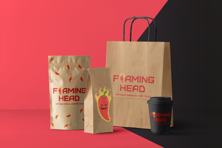 Фирменный стиль для магазина "Flaming Head"
