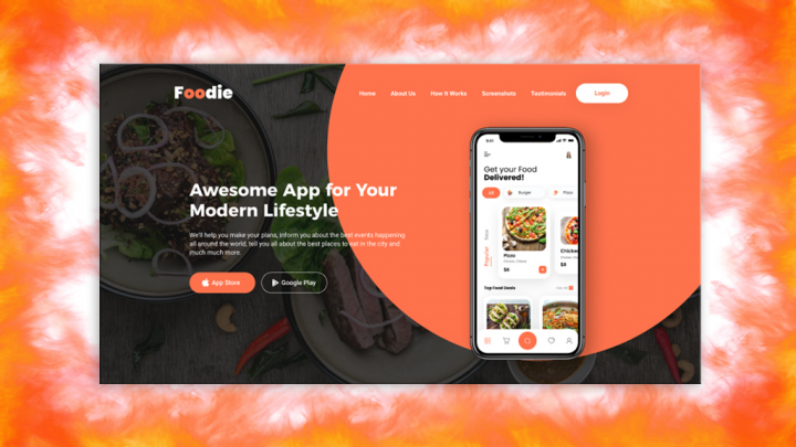Разработка Lending page Foodie