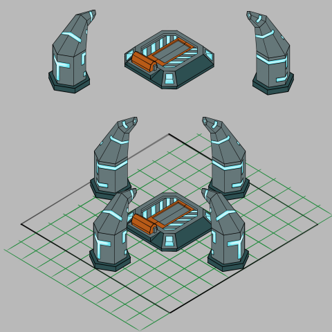 Концепт игрового объекта в изометрии (Стилистика "лоу поли")