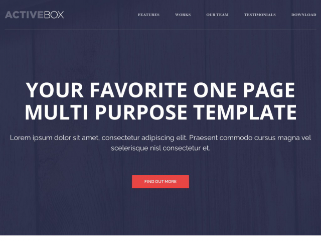 Верстка landing сайта Activebox