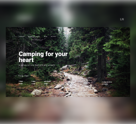 Первый экран для Trip-кампании