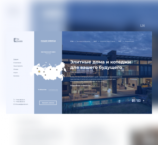 Многостраничный сайт Ellite Houses