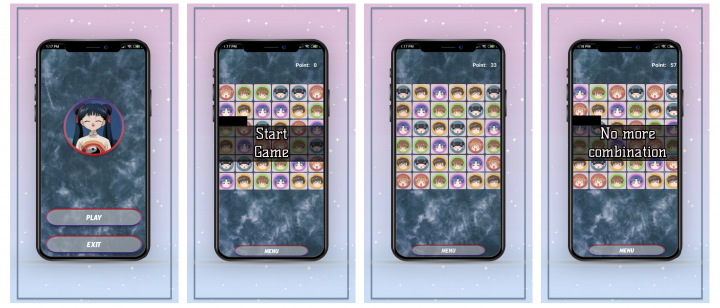 Игра три в ряд 6х6