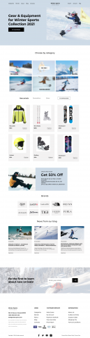 Winter Sports Collection 2021 landing page