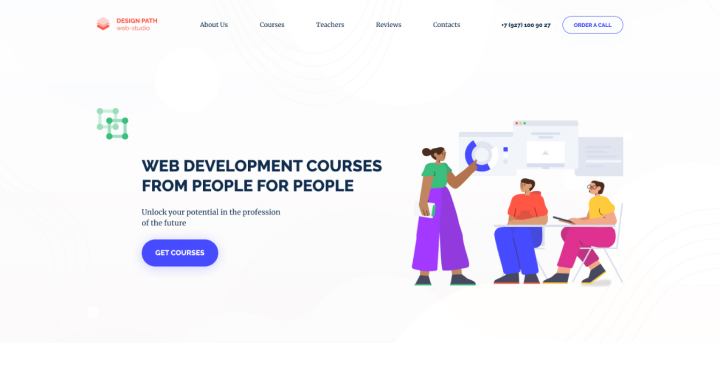 Сайт с курсами по веб разработке