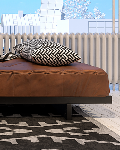 Дом в стиле лофт. Фрагмент спальни.