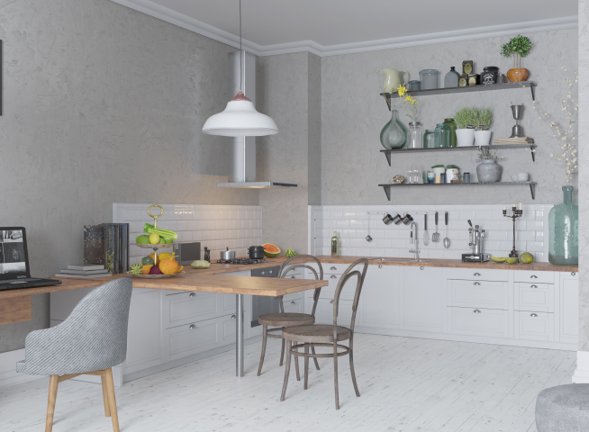 кухня + рабочий уголок