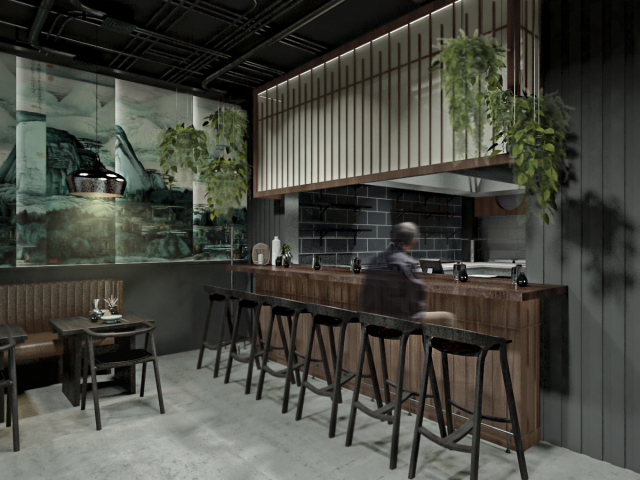 Дизайн интерьера кафе в азиатском стиле