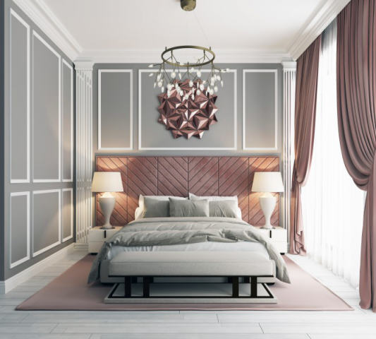 Визуализация  интерьера спальни