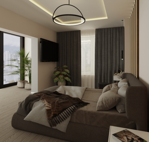 Визуализация интерьера спальни