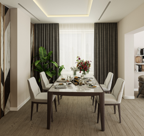 Визуализация интерьера обеденной зоны