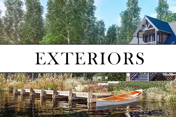 Визуализация коттеджей в окружении