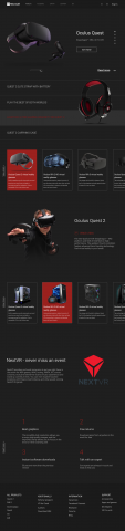 Дизайн сайта для магазина "Oculus Quest"