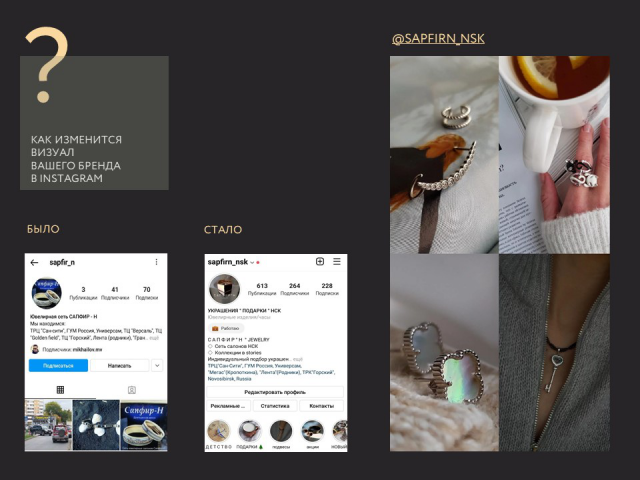 комплексная упаковка профиля в Инстаграм