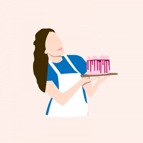 Girl with cake