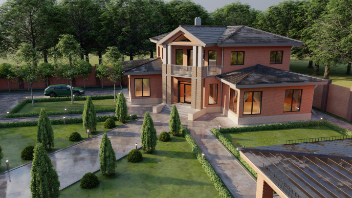 Проект Двухэтажного дома общей площадью 250 м2