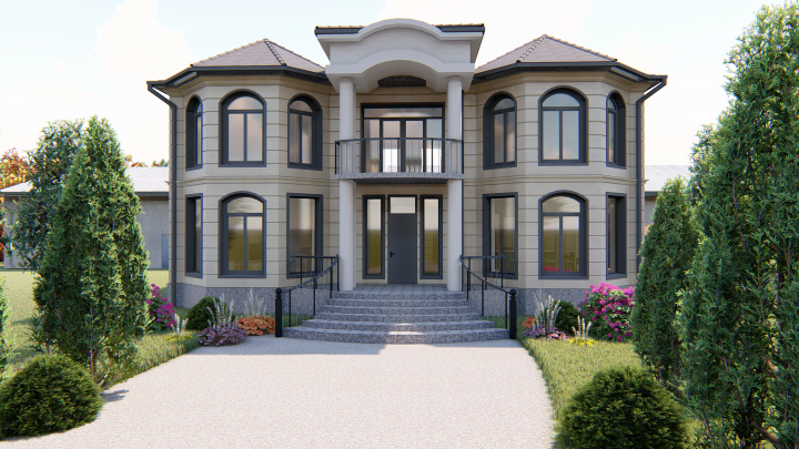 Проект Двухэтажного дома общей площадью 550м2