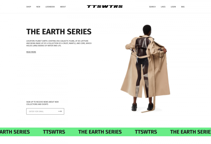 Дизайн сайта интернет-магазмна одежды TTSWTRS