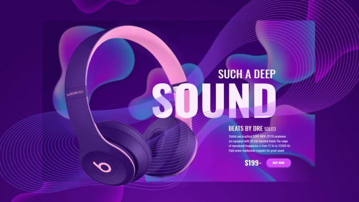 Промо страница наушников Beats by Dre