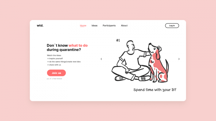 Главная страница сайта-блога с идеями, как провести карантин