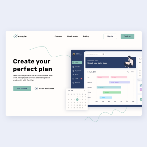 Easyplan — Landing Page планирование задач