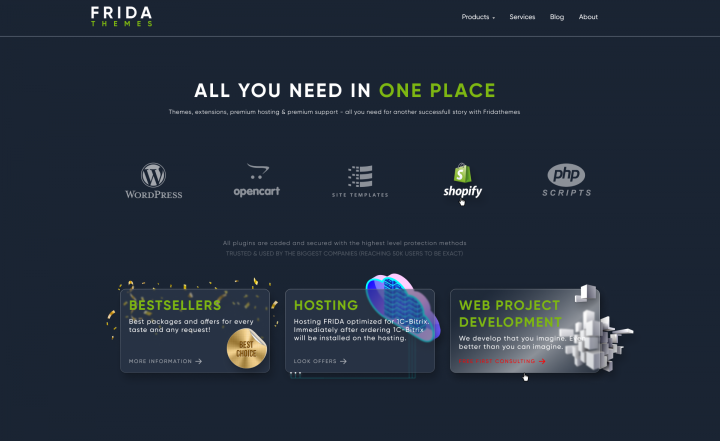 Дизайн двух отдельных блоков для сайта