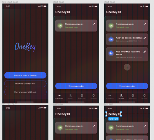 UI Дизайн мобильного приложения - электронный ключ с телефона