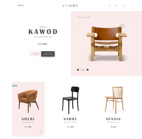 сайт по продаже мебели "chairs"