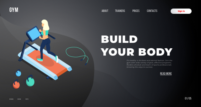 лендинг для спортзала