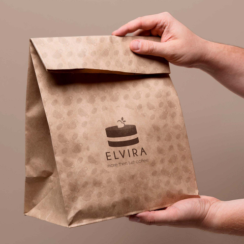 Фирменный стиль для кофейни: дизайн бумажных пакетов