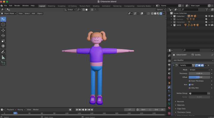 Модель стилизованного персонажа в Blender