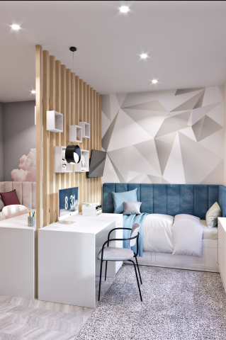 Дизайн-проект детской комнаты для мальчика и девочки
