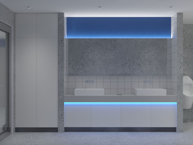 Интерьер офисного санузла