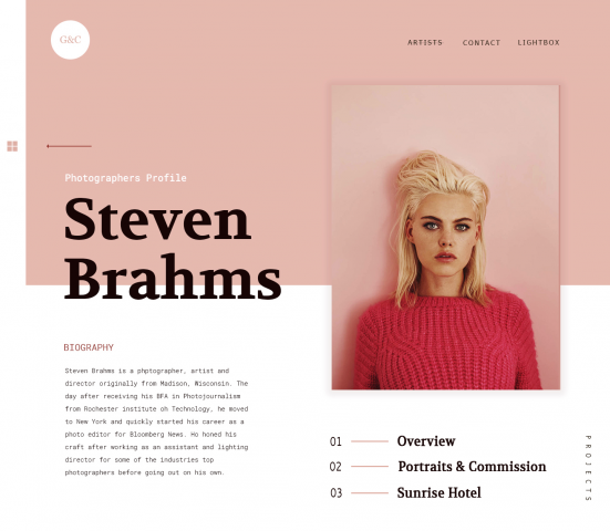 Сайт для фотографа "Steven Brahms