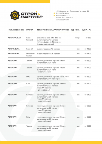 коммерческое предложение прайс