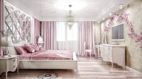 Дизайн проект интерьера спальни девочки (детская)