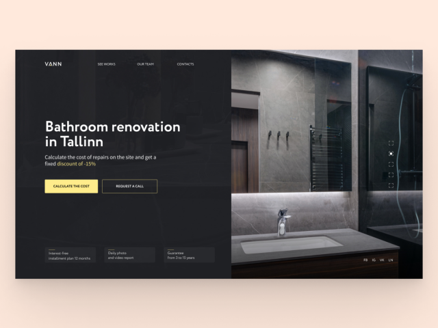 Bathroom renovation company main page redesign