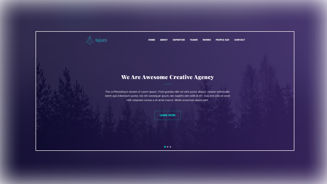 Верстка макета Tajem