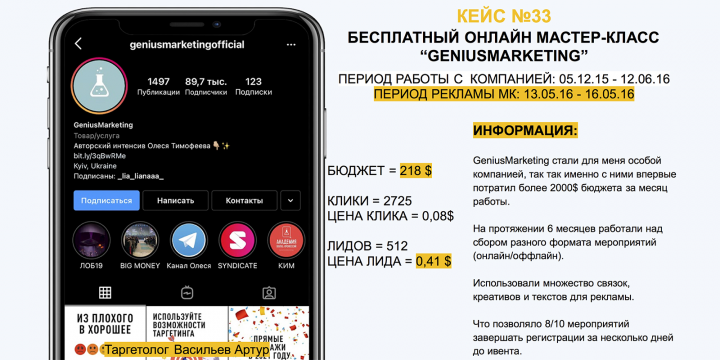 ОНЛАЙН МАСТЕР-КЛАСС “GENIUSMARKETING”